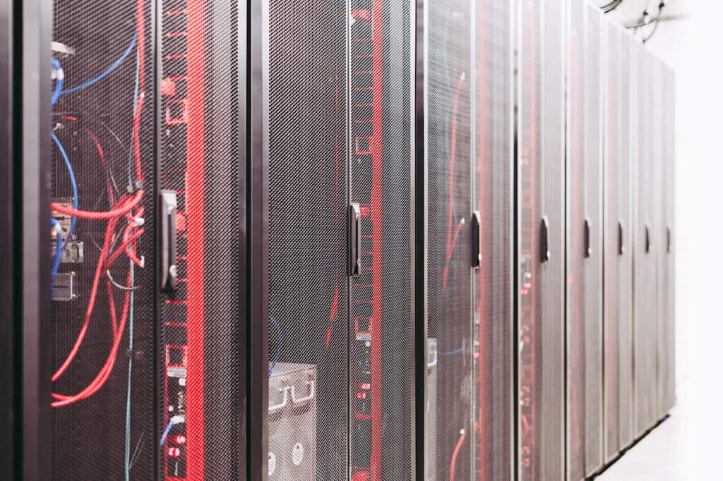 Server racks on data center