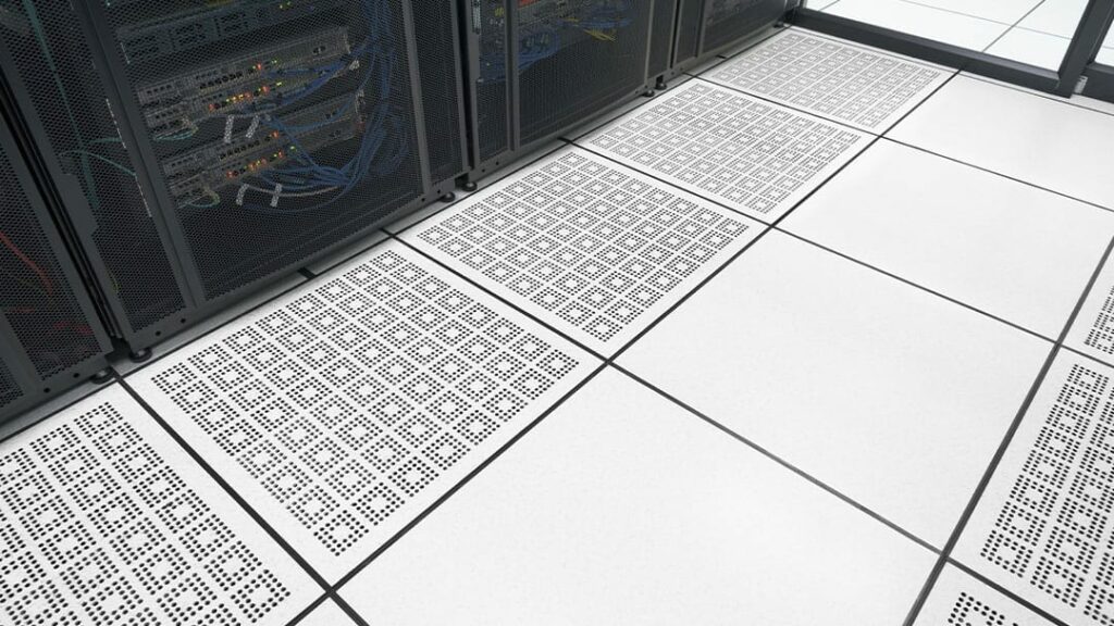 White data center raised flooring