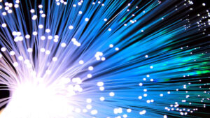 Closeup of fiber optic fibers within a cable