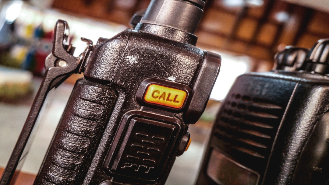 Two walkie talkies using transceiver technology