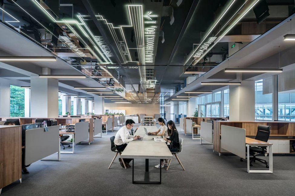 people working in an office