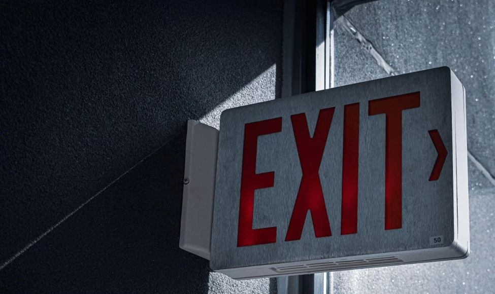 an exit sign