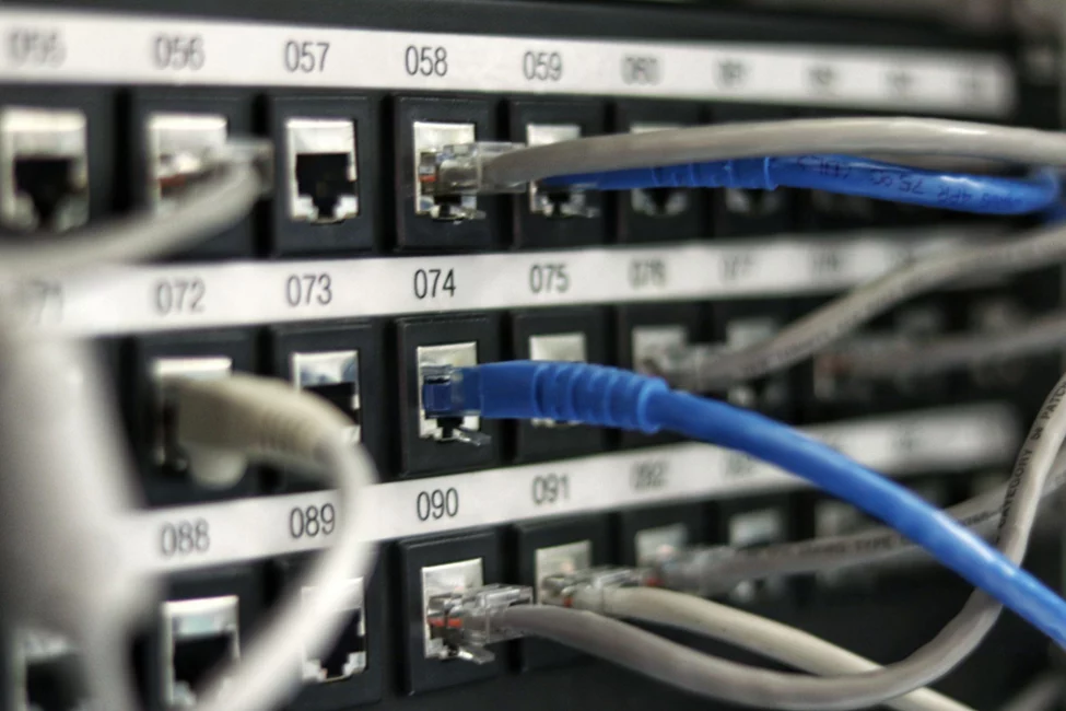 ethernet cables in a data center